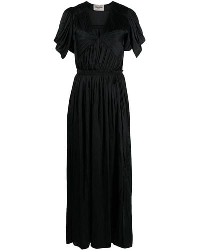Zadig & Voltaire Bow-embellished Crinkled-satin Dress - Black