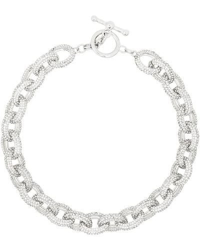 Kenneth Jay Lane Crystal-embellished Oval-chain Necklace - Metallic