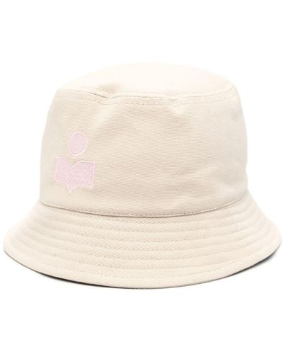 Isabel Marant Logo-embroidered Cotton Bucket Hat - Natural