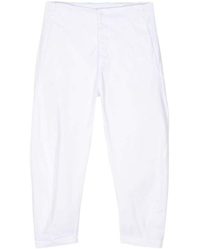 Transit Concealed-fastening Cotton-blend Trousers - White