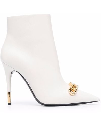 Tom Ford Chain-detail Ankle Boots - White