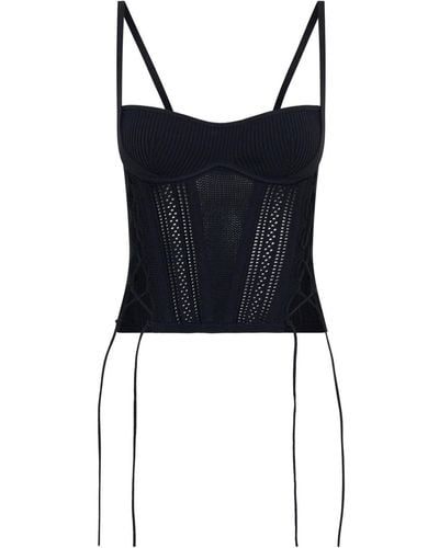 Dion Lee Lace Up-detail Corset-style Top - Black