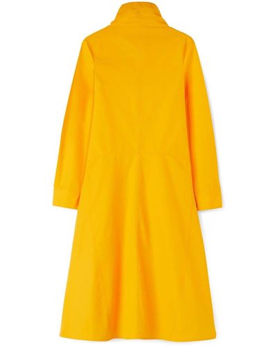 Jil Sander Tie-fastening Cotton Midi Dress - Yellow
