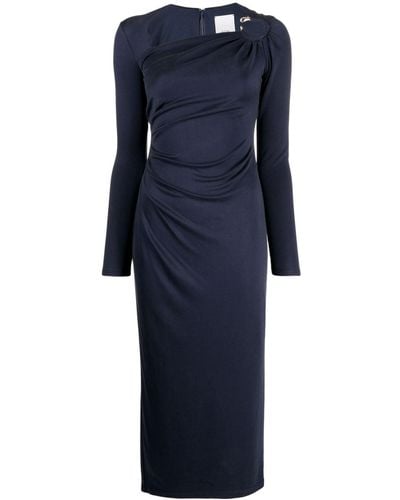 Acler Anderston Long-sleeve Midi Dress - Blue