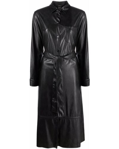 Pinko Maris Faux-leather Belted Dress - Black