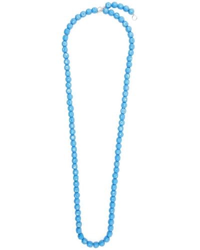 Jil Sander Beaded T-bar Necklace - Blue