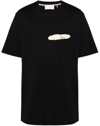 Limitato Deman T-Shirt mit Malerei-Print - Schwarz