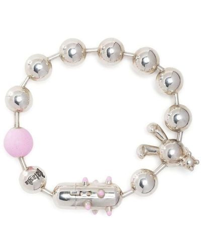 Natasha Zinko Bunny Ball-chain Bracelet - White