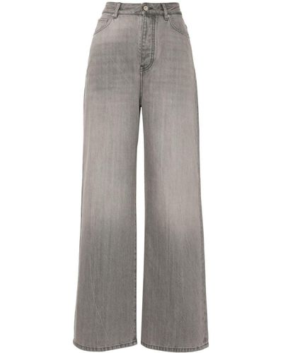 Loewe Weite High-Rise-Jeans - Grau