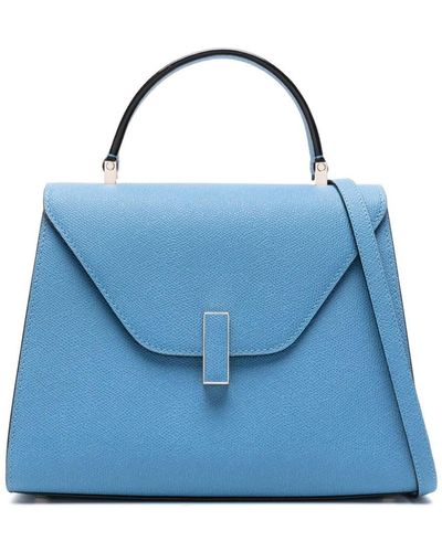 Valextra Iside Leather Tote Bag - Blue