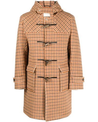 Mackintosh Weir Checked Wool Duffle Coat - Natural