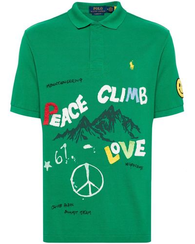 Polo Ralph Lauren Peace Climb Love Polo Shirt - Green