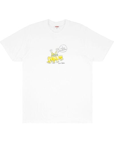 Supreme T-Shirt mit Frosch-Print - Weiß