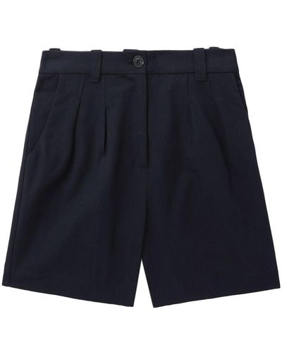 A.P.C. Nola Pleated Mini Shorts - Blue