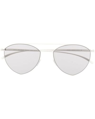Mykita Sonnenbrille mit rundem Gestell - Weiß