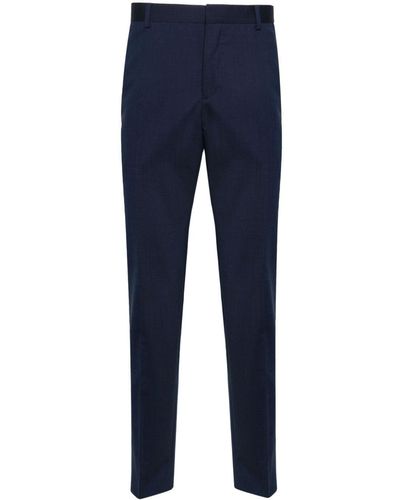 Calvin Klein Tapered Wool-blend Tailored Trousers - Blue