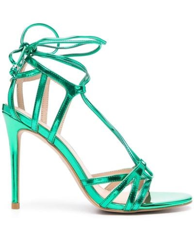 Pinko Laminated Mirror-effect Sandals - Green