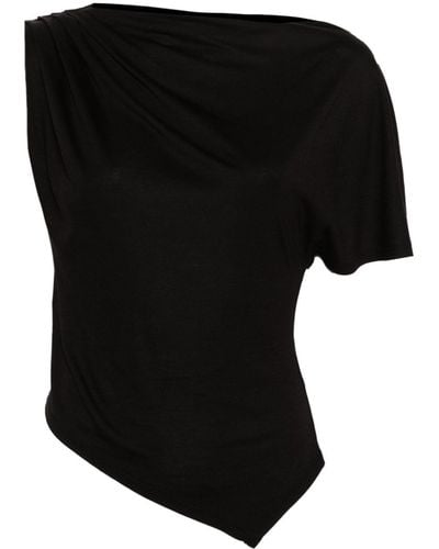 Pinko Haut drapé à design asymétrique - Noir