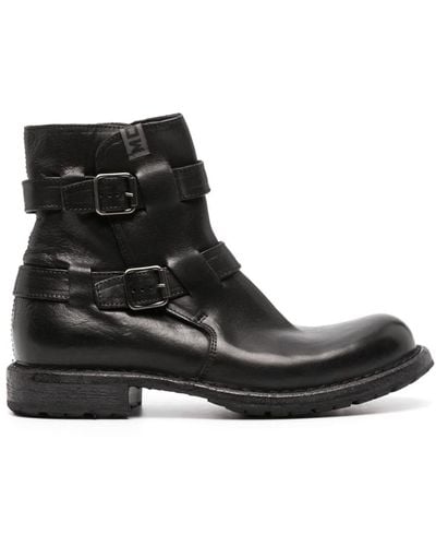 Moma Buckle-fastening Calf Leather Boots - Black