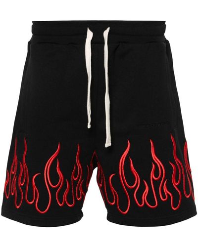 Vision Of Super Pantalon de jogging à flammes brodées - Noir