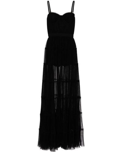 Alice + Olivia Deena Pleated Maxi Dress - Black