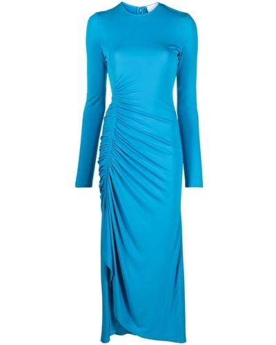 Givenchy Robe drapée à manches longues - Bleu