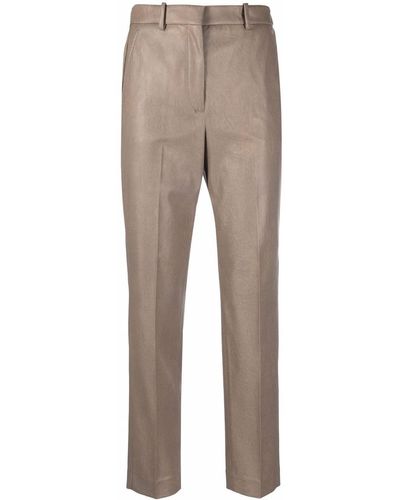 Incotex Coated Crop-leg Trousers - Brown