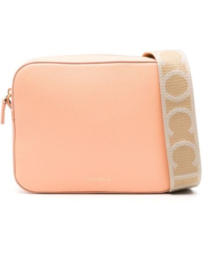 Coccinelle Leren Crossbodytas - Naturel