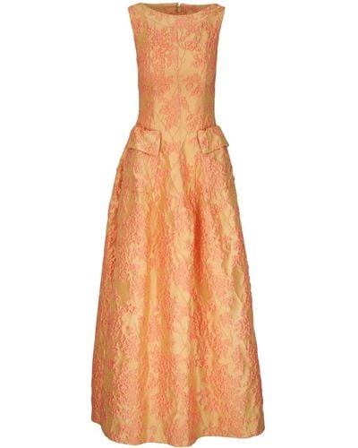 Talbot Runhof Floral-jacquard Gown - Orange