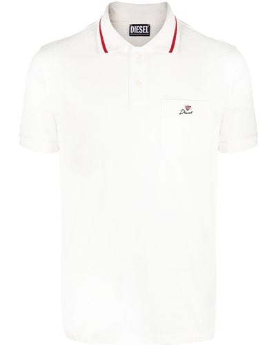 DIESEL Embroidered-logo Polo Shirt - White