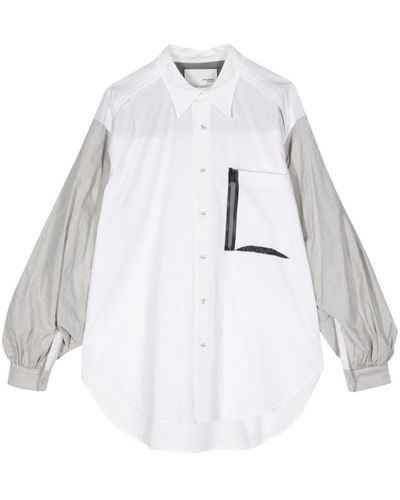 Yoshio Kubo Hemd mit Kontrasteinsätzen - Weiß