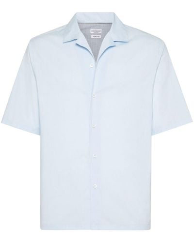 Brunello Cucinelli Cotton Camp-collar Shirt - White