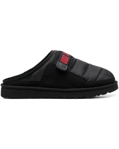 UGG Logo-detail Quilted Slides - Black