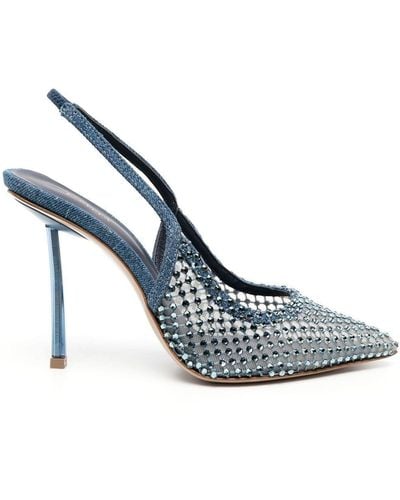 Le Silla Gilda Slingback Embellished Sandals - Blue