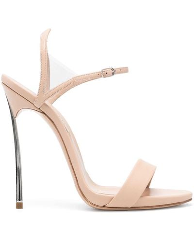 Casadei Blade V Celebrity 130mm Leather Sandals - Pink