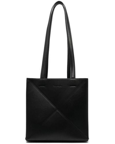 Nanushka Cross-motif Faux-leather Tote - Black