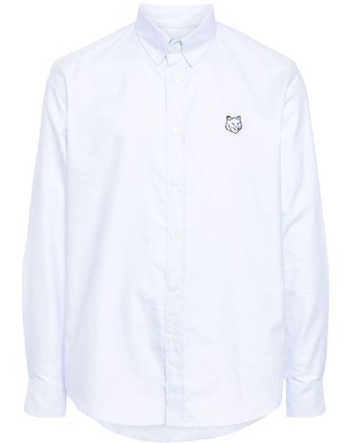 Maison Kitsuné Logo-appliqué Cotton Shirt - White