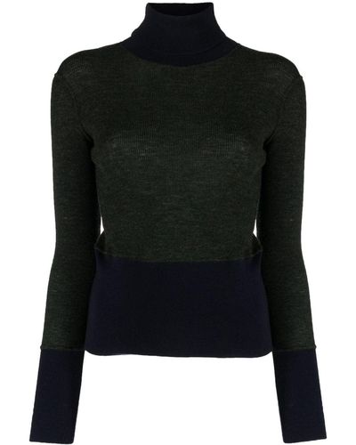 Thom Browne Roll-neck Ribbed Knit Sweater - Black