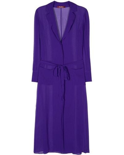 Max Mara Fago Semi-sheer Silk Coat - Purple