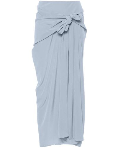 Ermanno Scervino Pleat-detail Silk Skirt - ブルー