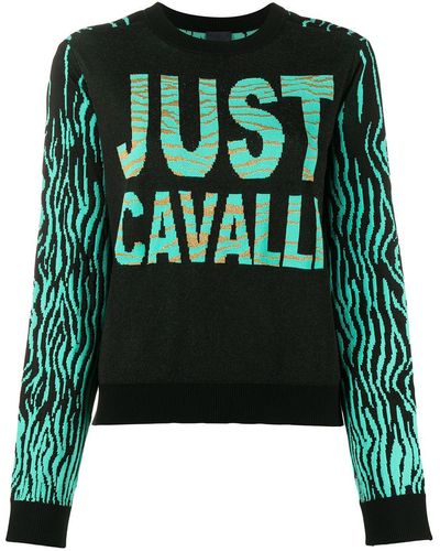 Just Cavalli Trui Met Colourblocking - Zwart