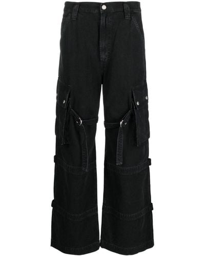 Agolde Vivian Buckled Straight Jeans - Black