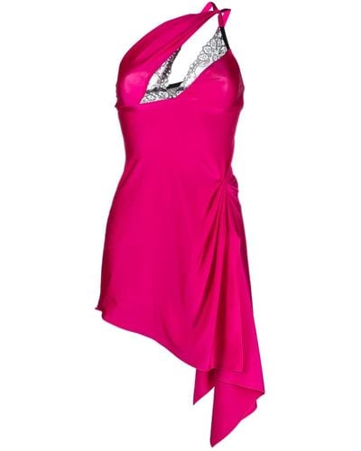 Coperni Asymmetrische Mini-jurk Met Ruches - Roze