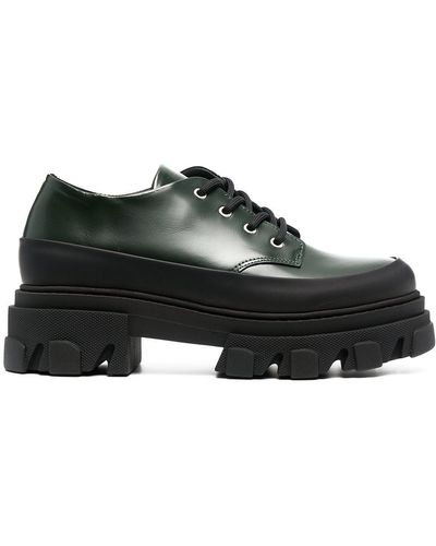 Ganni Chunky Sole Oxford Shoes - Green