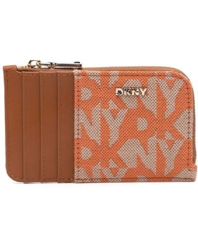 DKNY Gramercy Zip Card Holder - Brown