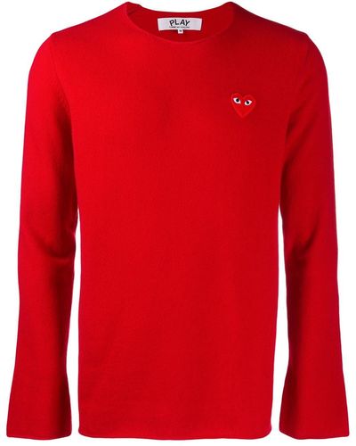 COMME DES GARÇONS PLAY Appliqué Heart Sweater - Red