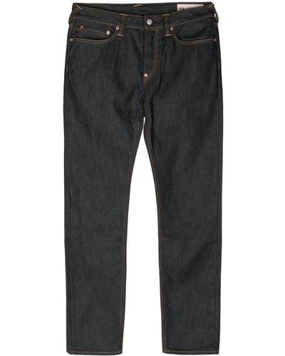 Evisu Slim-leg logo-patches jeans - Gris