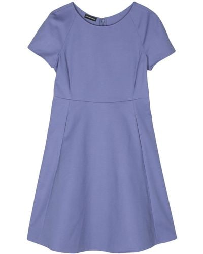 Emporio Armani Cotton Blend Mini Dress - Blue