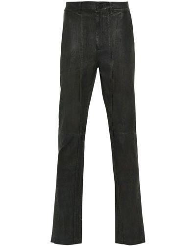 FREI-MUT Merci Leather Straight-leg Trousers - Black