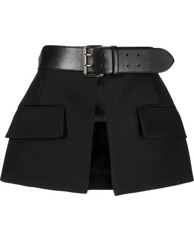 Dice Kayek High-waisted Peplum Belt Skirt - Black